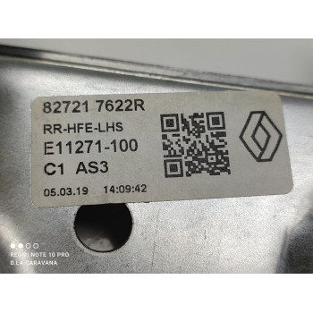 Recambio de elevalunas trasero izquierdo para renault kadjar life referencia OEM IAM 827217622R  