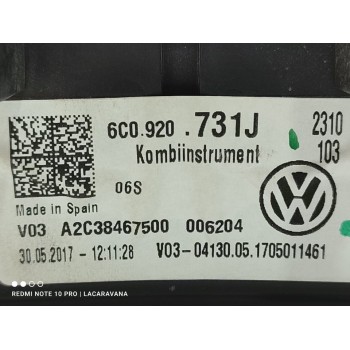 Recambio de cuadro instrumentos para volkswagen polo (6c1) advance bluemotion referencia OEM IAM 6C0920731J  