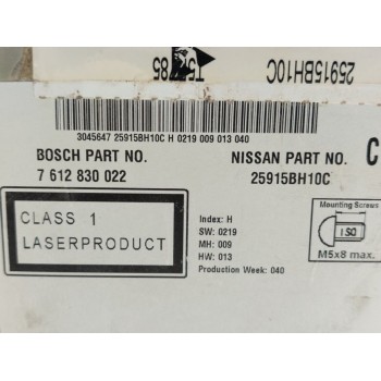 Recambio de sistema navegacion gps para nissan qashqai (j10) acenta referencia OEM IAM 25915BH10C  