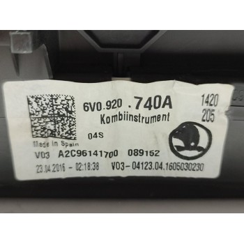 Recambio de cuadro instrumentos para skoda fabia combi active referencia OEM IAM 6V0920740A  