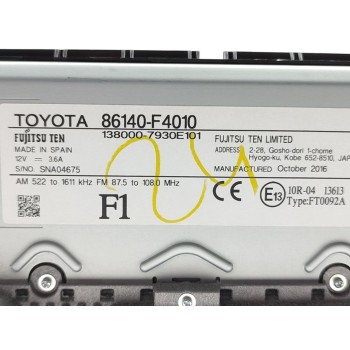 Recambio de pantalla multifuncion para toyota c-hr hybrid active referencia OEM IAM 86140F4010  