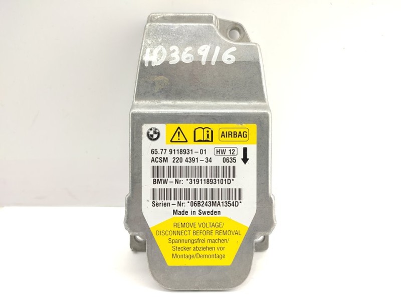 Recambio de centralita airbag para bmw serie 5 berlina (e60) 520d referencia OEM IAM 6577911893101  