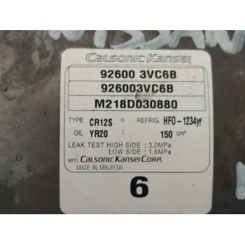 Recambio de compresor aire acondicionado para nissan micra v (k14) tekna referencia OEM IAM 926003VC6B  