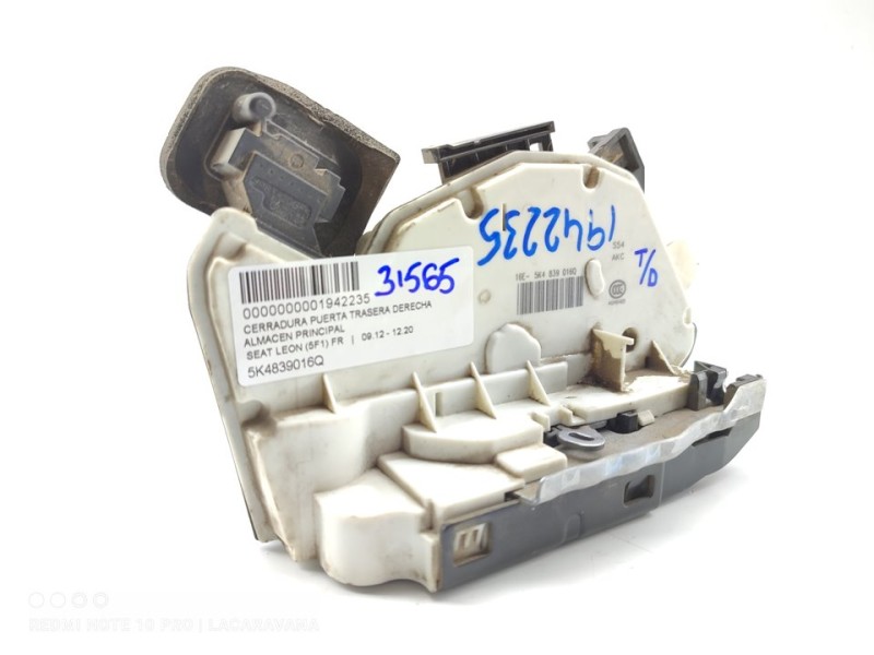 Recambio de cerradura puerta trasera derecha para seat leon (5f1) fr referencia OEM IAM 5K4839016Q  
