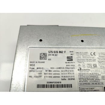 Recambio de sistema navegacion gps para seat ibiza (kj1) fr referencia OEM IAM 575035862F  