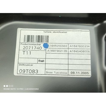 Recambio de elevalunas trasero izquierdo para mercedes-benz clase m (w164) 320 / 350 cdi (164.122) referencia OEM IAM A164730037