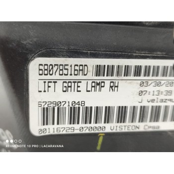 Recambio de piloto trasero derecho interior para fiat freemont (345) cross awd referencia OEM IAM 68078516AD  