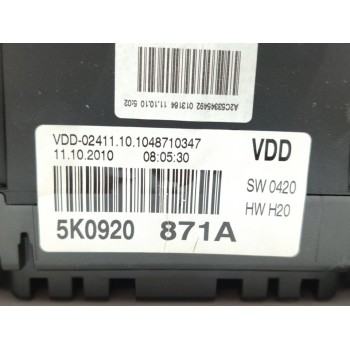 Recambio de cuadro instrumentos para volkswagen golf vi (5k1) advance referencia OEM IAM 5K0920871A  