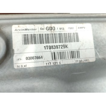 Recambio de elevalunas trasero izquierdo para volkswagen touran (1t2) advance referencia OEM IAM 1T0839729K  
