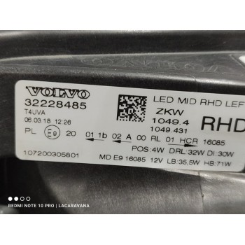 Recambio de faro izquierdo para volvo v40 básico referencia OEM IAM 32228485  