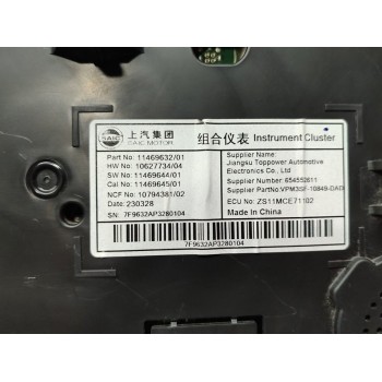 Recambio de cuadro instrumentos para mg zs comfort referencia OEM IAM 11469632  